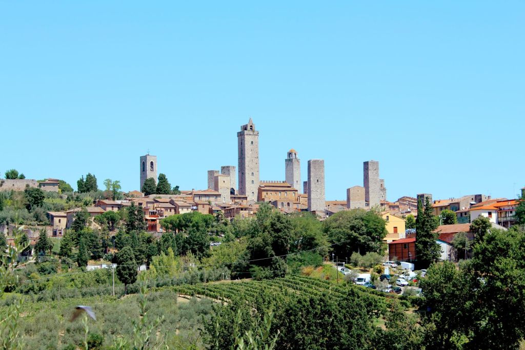 San Gimignano is a charming town in Tuscany with well-preserved medieval towers and walls.