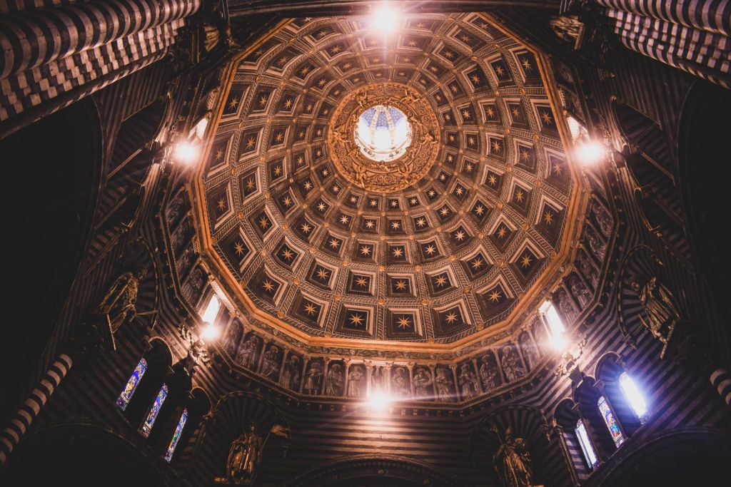 The Siena Cathedral is an ornate church that rivals the Duomo of Florence.
