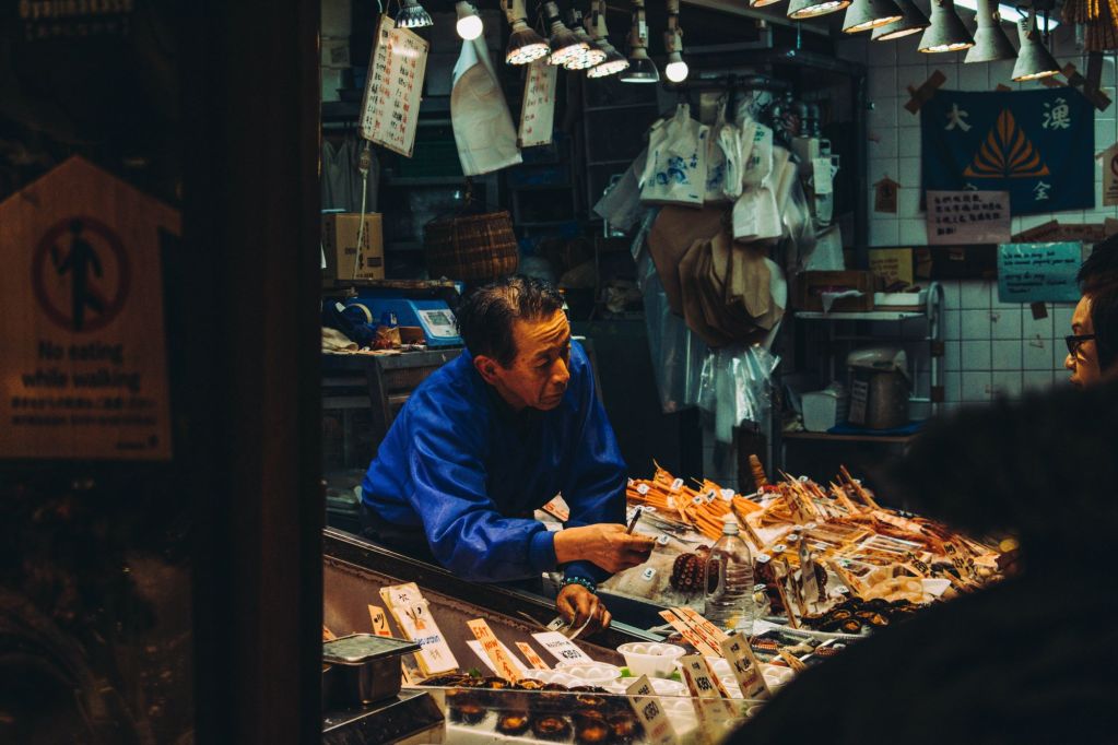 Looking for food in Kyoto, Nishiki Market is a historical marketplace with fresh seafood, snacks, and produce.
