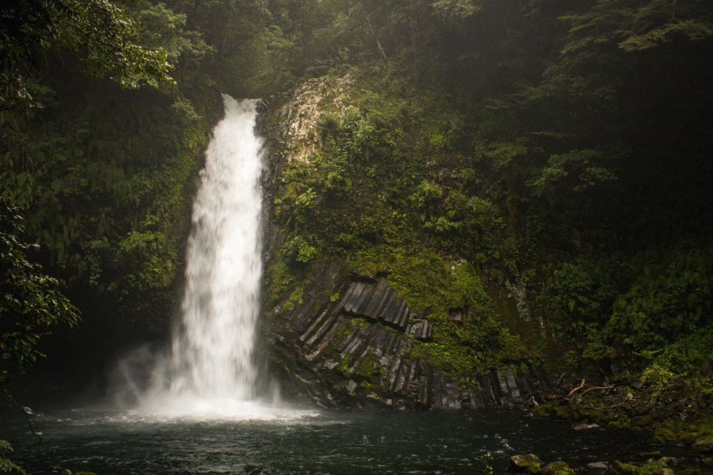 Joren Falls is one of the largest waterfalls in Izu with a 25 meter height and verdant green trees surrounding it.